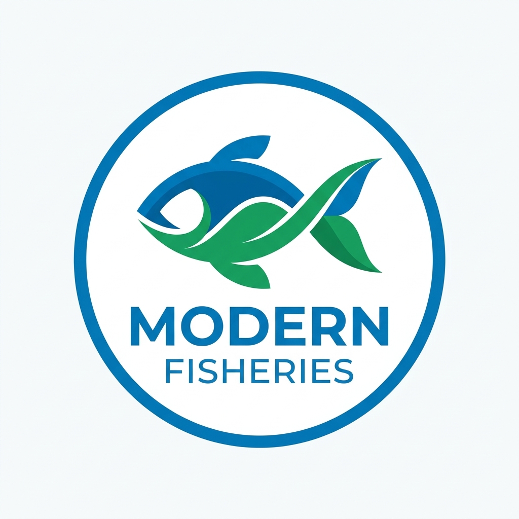 Modern Fisheries logo - Certified fish feed supplier and turnkey RAS aquaculture consultancy in India